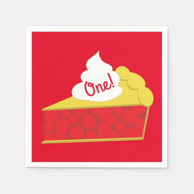 Süsse Pie Cherry Kids Geburtstagsparty Serviette (Vorderseite)