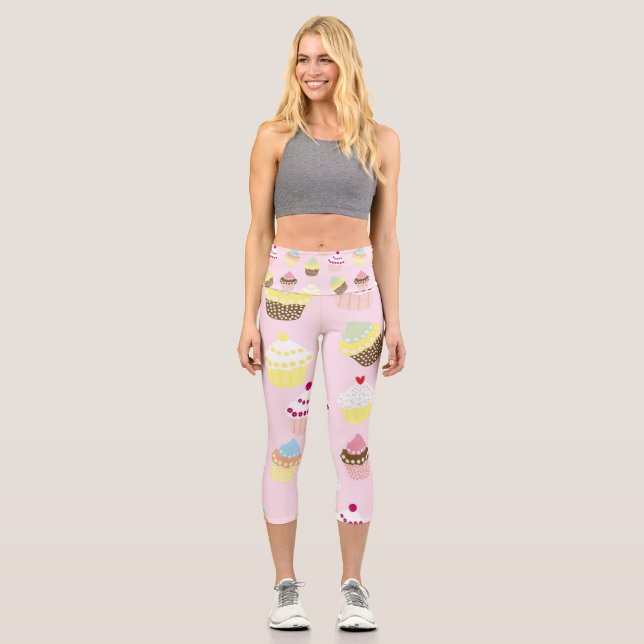 Süsse Pie Cupcakes Capri Leggings (Vorderseite)