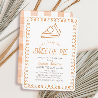 Süße-Pie-Doodle-Orangene Hochzeitsdusche Einladung