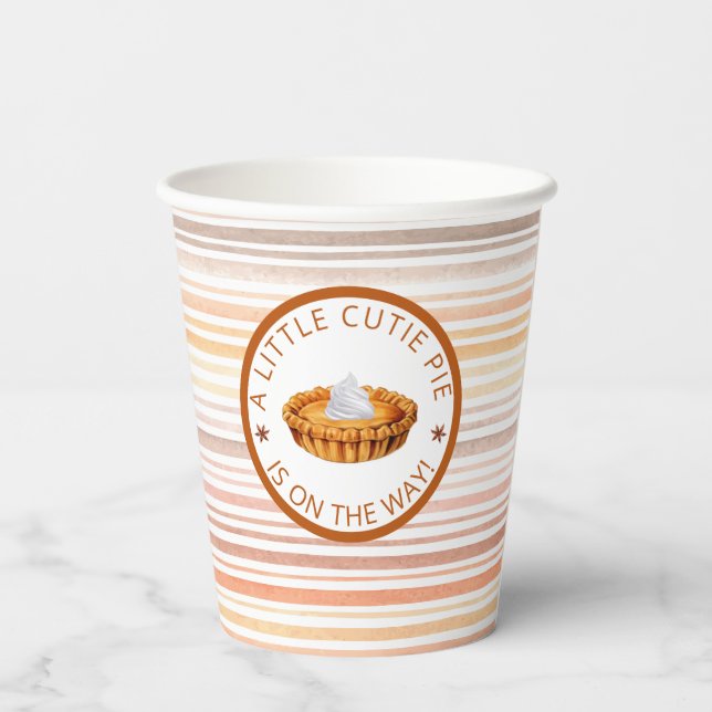 Süsse Pie Erntedank Babydusche Papiertüten Pappbecher (Rückseite)