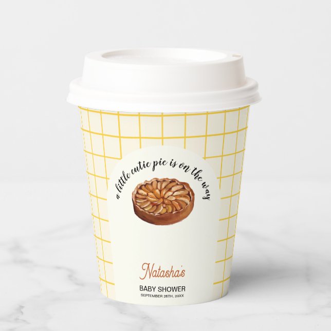 Süsse Pie Erntedank Fall Baby Dusche Pappbecher (Vorderseite)