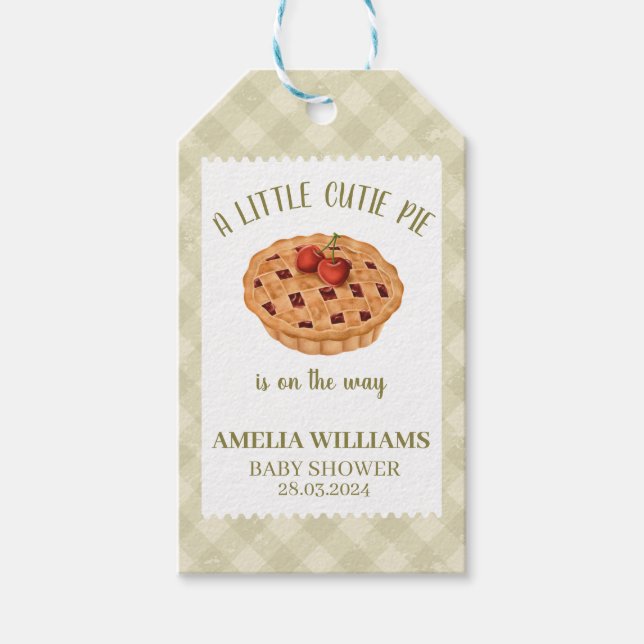 Süsse Pie Fall Babydusche Geschenkanhänger (Vorderseite)