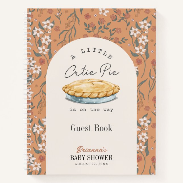 Süsse Pie Floral Girl Baby Showbook Notizbuch (Vorderseite)