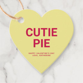 Süsse Pie gelbes Herz Spaß niedlich Valentinstag Geschenkanhänger