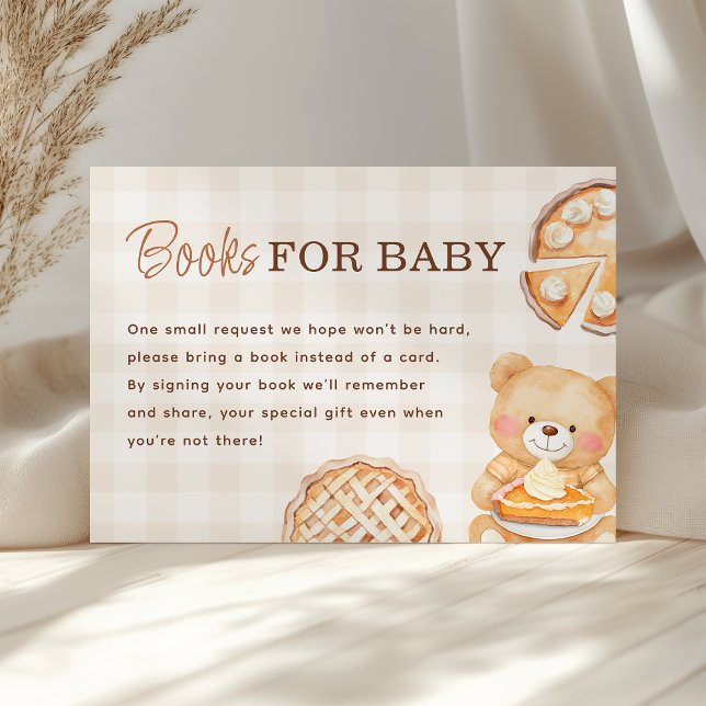 Süsse Pie Gingham Fall Baby Showbücher für Baby Begleitkarte (Von Creator hochgeladen)