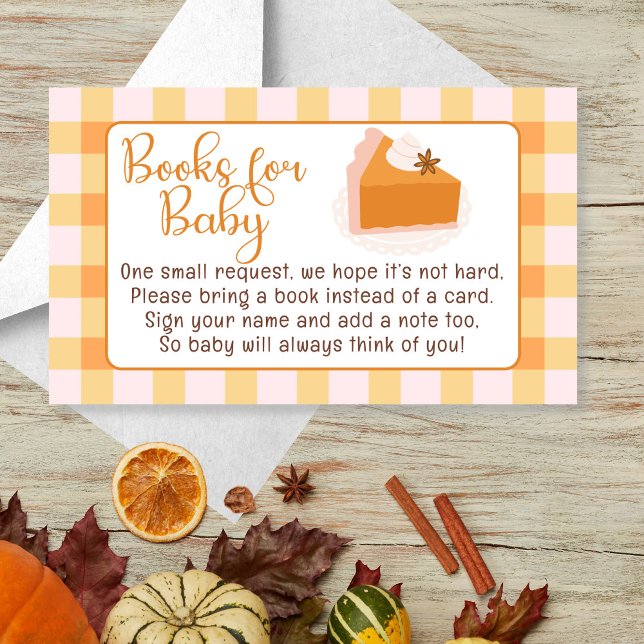 Süsse Pie Gingham Fall Baby Showbücher für Baby Begleitkarte (Cutie Pie Gingham Fall Baby Shower Books for Baby Enclosure Card)
