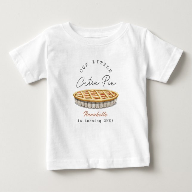 Süsse Pie Girl 1. Geburtstag Baby T-shirt (Vorderseite)