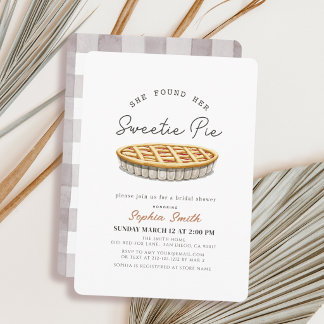 Süße Pie Grau Gingham Brautparty Einladung