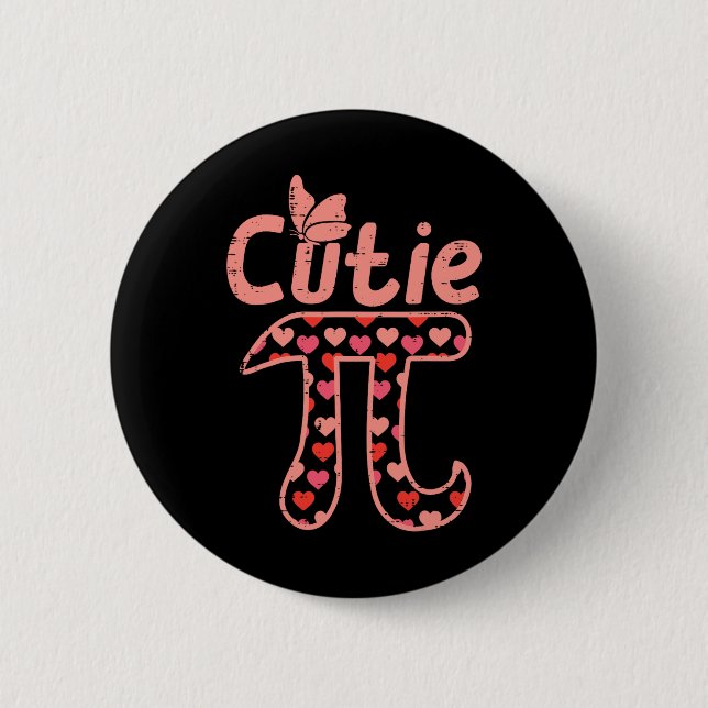 Süsse Pie Hearts Niedlich Pi Day Symbol Math Pun G Button (Vorderseite)