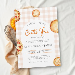 Süße-Pie-Herbst-Gingham-Coed-Baby-Party Einladung