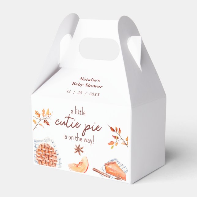 Süsse Pie ist auf dem Weg Babydusche Geschenkschachtel (Vorderseite)