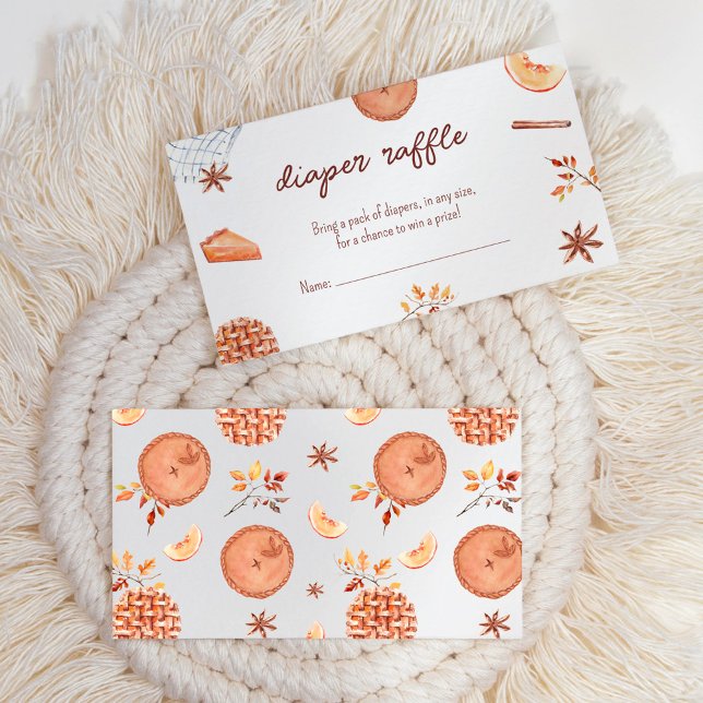 Süsse Pie ist auf dem Weg Babydusche Windeln Raffl Begleitkarte (Von Creator hochgeladen)