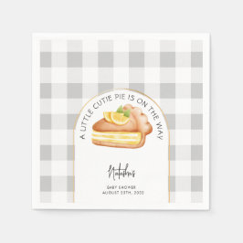 Süsse Pie On Way Gray Gingham Kariert Baby Dusche Serviette