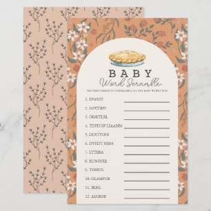 Süsse Pie Orange Floral Baby Word Scramble Game