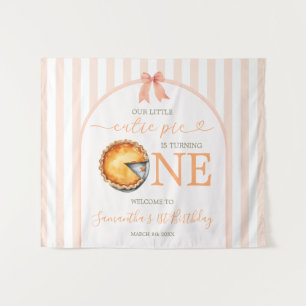 Süsse Pie Orange Gingham Birthday Begrüßungsband Wandteppich