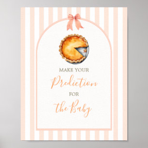 Süsse Pie Orange Gingham Vorhersage für Baby Poster