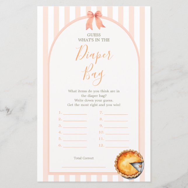 Süsse Pie Orange Gingham Was ist in der Windelbeut (Vorderseite)