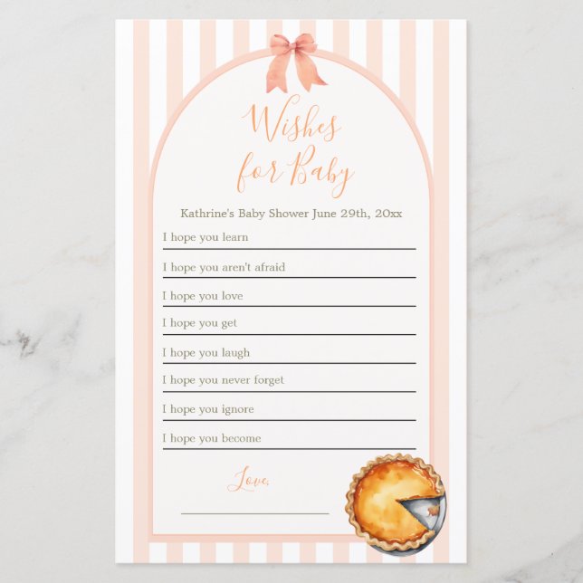 Süsse Pie Orange Gingham wünscht sich ein Baby (Vorderseite)