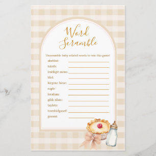 Süsse Pie Pastel Gingham Shower Word Scramble Game