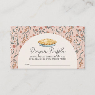 Süsse Pie Pink Floral Baby Diaper Raffel Ticket Begleitkarte