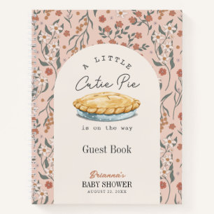 Süsse Pie Pink Floral Girl Babydusche Gästebuch Notizbuch