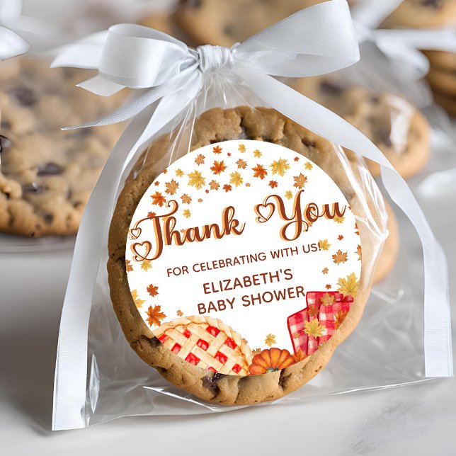 Süsse Pie Pumpkin Fall Baby Dusche Danke Runder Aufkleber (Von Creator hochgeladen)