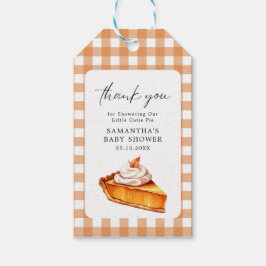 Süsse Pie Pumpkin Fall Baby Dusche Gingham Geschenkanhänger
