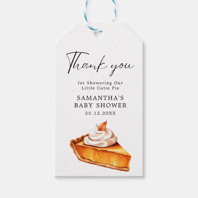 Süsse Pie Pumpkin Fall Babydusche Bücher für Baby Geschenkanhänger (Vorderseite)