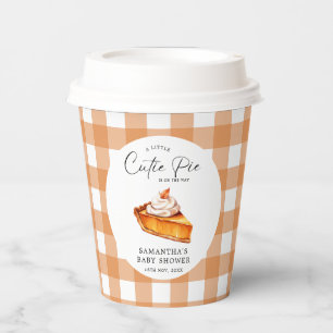 Süsse Pie Pumpkin Fall Gingham Baby Dusche Pappbecher