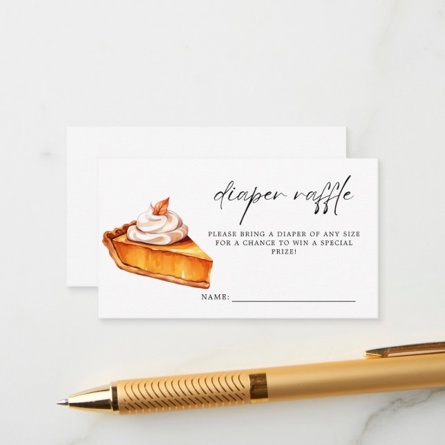 Süsse Pie Pumpkin Fall Kinderdusche Windelwindeln Begleitkarte (Vorderseite/Rückseite Beispiel)