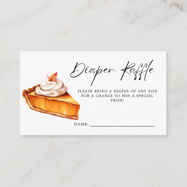 Süsse Pie Pumpkin Fall Kinderdusche Windelwindeln Begleitkarte (Vorderseite)