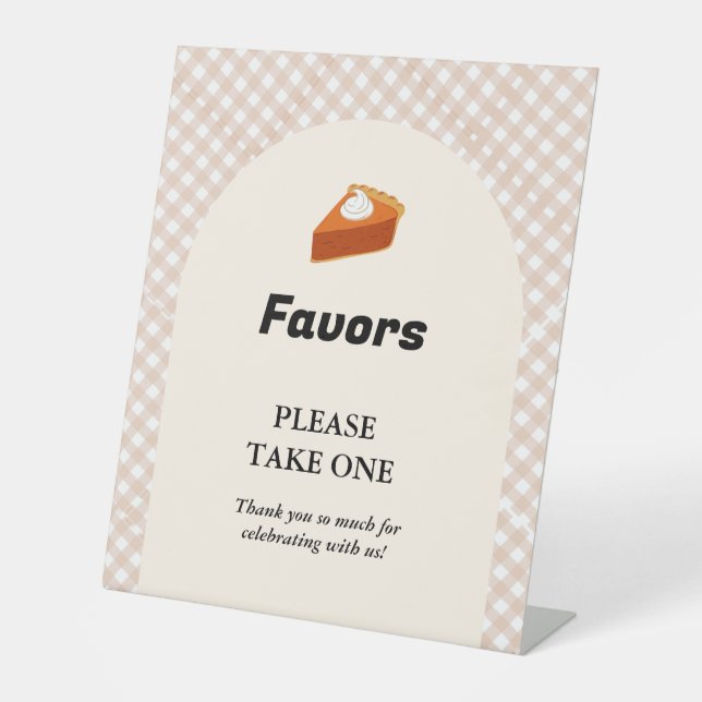 Süsse Pie Thanksggbaby Dusche Gefallen Zeichen Sockelschild (Vorderseite)