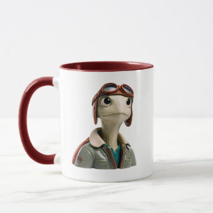Süße Pilotenschildkröte im Vintage-Stil Tasse