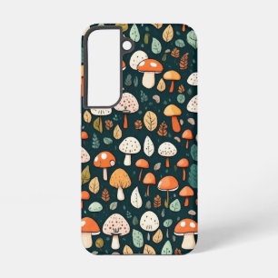 Süße Pilze Blätter Cottage Core Design Samsung Galaxy Hülle