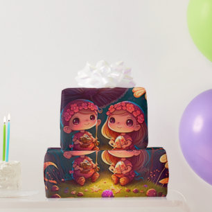 Süße Pilze Cottagecore-Muster Geschenkpapier