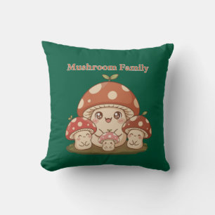 Süße Pilzfamilie Kawaii Cottagecore Kissen
