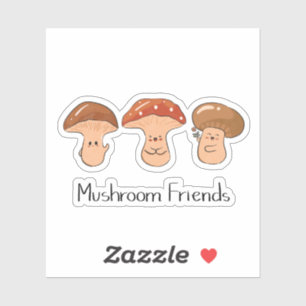 Süße Pilzfreunde Cottagecore-Illustration Aufkleber