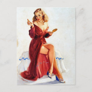 Süße Pin-Up Postkarte