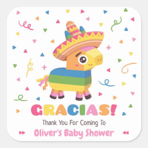 Süße Piñata Gracias Fiesta Baby Shower Dekoratione Quadratischer Aufkleber