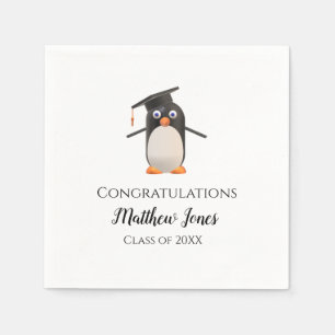 Süße Pinguin-Abschlussservietten Personalisiert Serviette