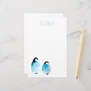 Süße Pinguin-Aquarell-Kunst Briefpapier