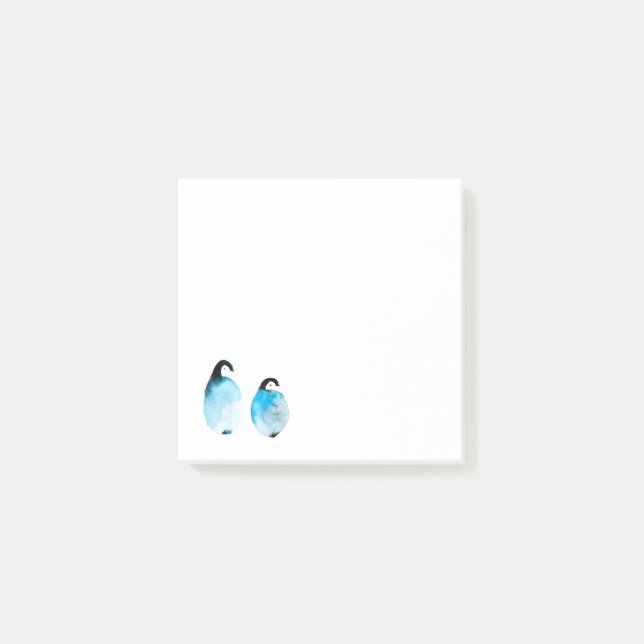 Süße Pinguin-Aquarell-Kunst Post-it Klebezettel (Vorderseite)
