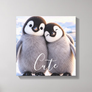 Süße Pinguin-Bestenfreunde Leinwanddruck