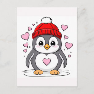 Süße Pinguin-Kaffee-Liebhaber emotionale Cartoon-G Feiertagspostkarte
