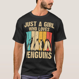 Süße Pinguin-Kunst Frauen Mädchen Zoologe Pinguin T-Shirt
