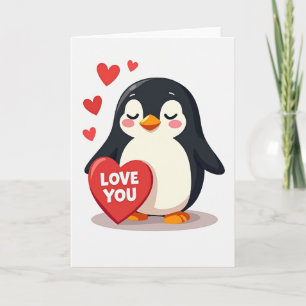 Süße Pinguin-Liebeskarte Karte
