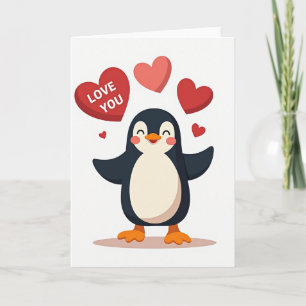 Süße Pinguin-Liebeskarte Karte