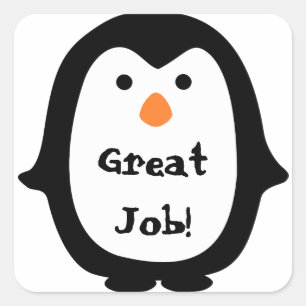 Süße Pinguin-Nachrichten-Sticker Quadratischer Aufkleber