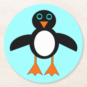Süße Pinguin-Papierserviettenhalter Runder Pappuntersetzer