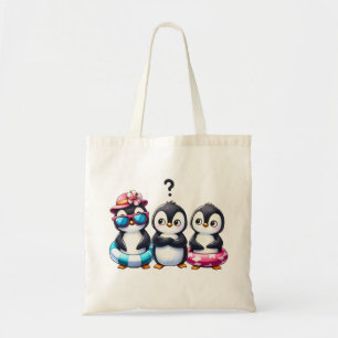 Süße Pinguin-Trio-Illustration Tragetasche